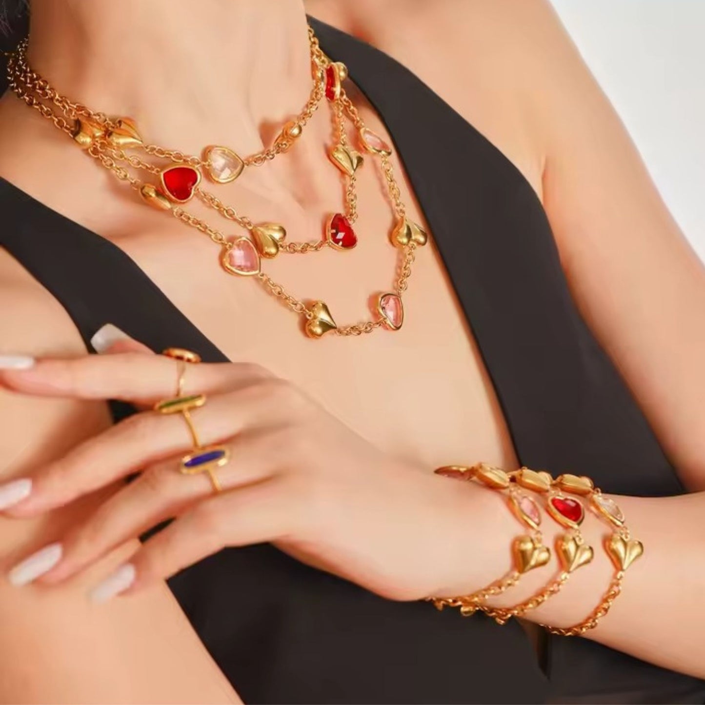 Facet Hearts Necklace