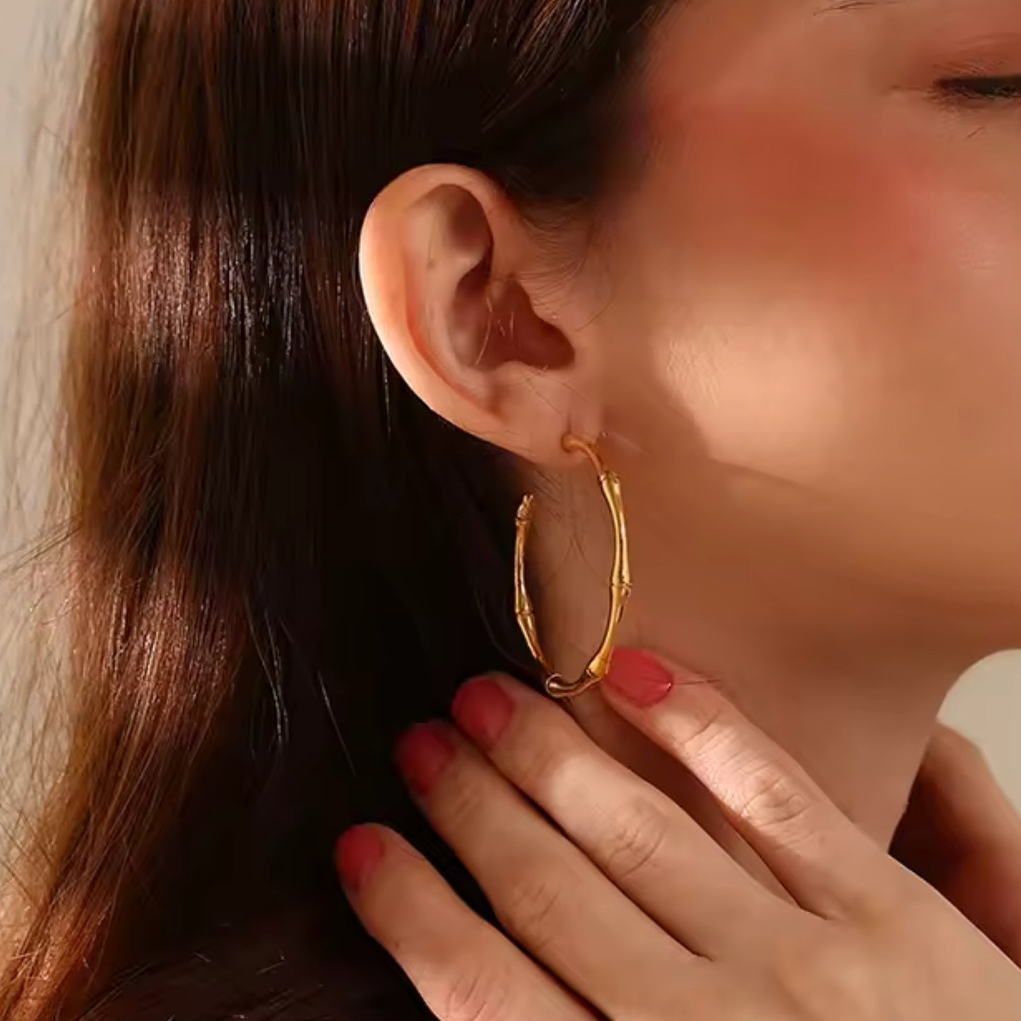 Bamboo Hoop Earrings