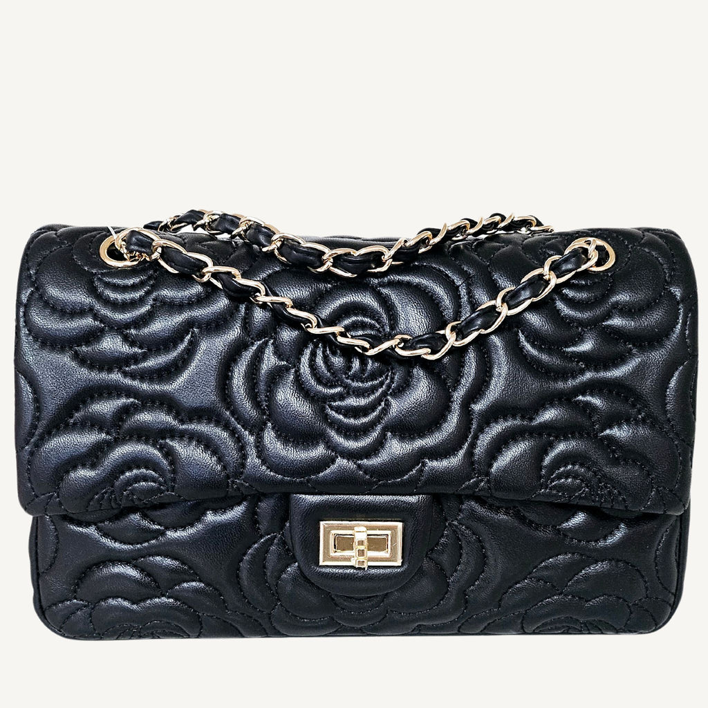Embossed Camellia Double Flap