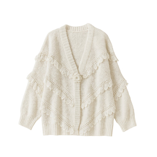 Lace Bloom Wool Cardigan