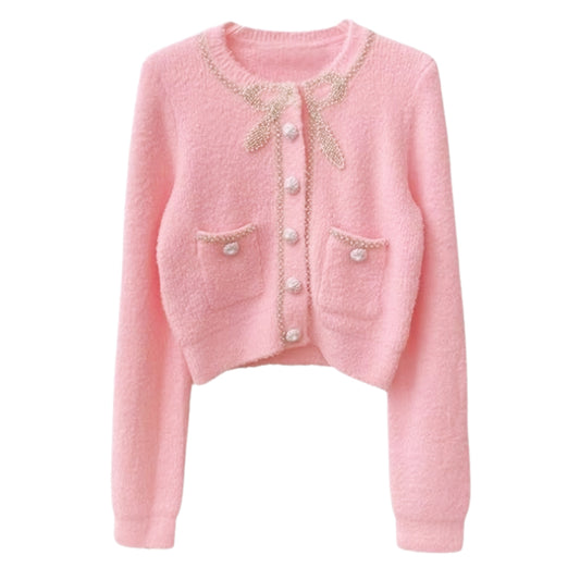 Pearl Bow Cardigan