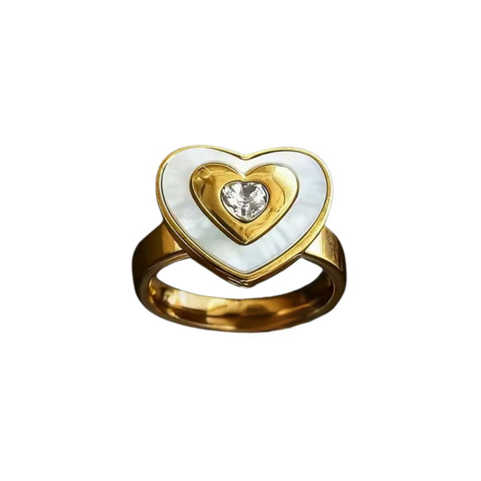 Pearl Glow Heart Ring